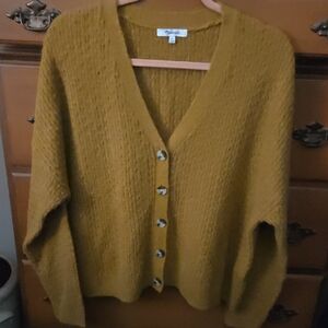 Madewell Mustard Button-Up Cardigan
